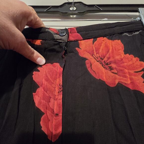 Vtg 90s Y2K Dark Floral Skirt NWT Women Plus 3X Black Red Whimsigoth Grunge Goth - Picture 10 of 15